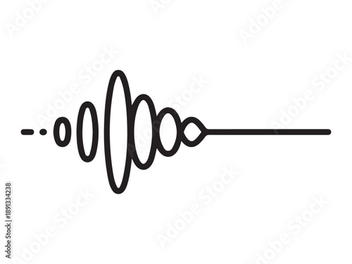 Abstract representation of a dynamic sound wave or audio signal pulse