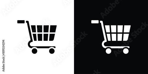 Shopping Cart icon sheet black and white