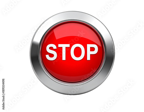 Free Download Close-up, metallic rimmed, illuminated red button with 