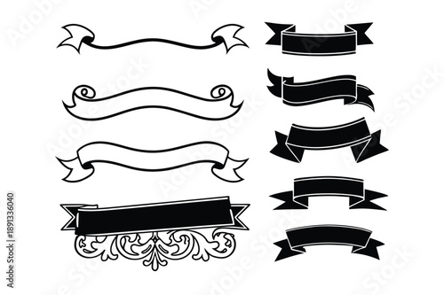 Decorative Ribbon Divider Vector on White Background