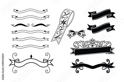 Decorative Ribbon Divider Vector on White Background