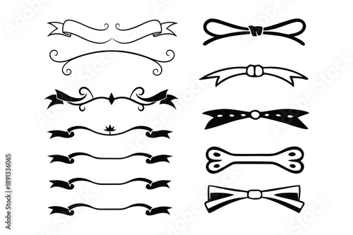 Decorative Ribbon Divider Vector on White Background