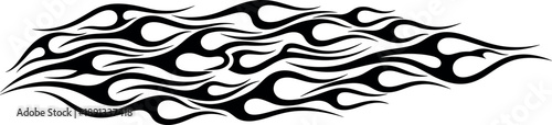 Abstract Black Tribal Flame Tattoo Vector Design for Car Decal, Racing Vinyl, or Motorcycle Body Decoration Isolated on White