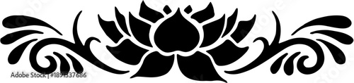 Lotus Flower Decorative Ornamental Vector Silhouette