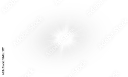 Sunlight ray with white lens flare and bright sunbeam