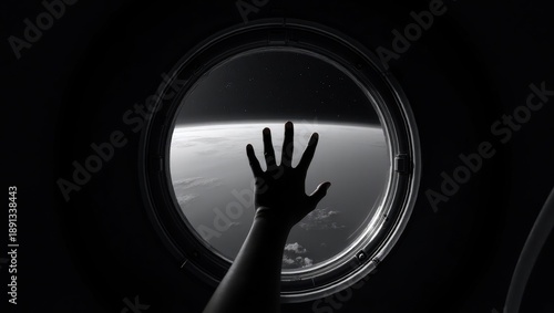 Hand reaching through porthole