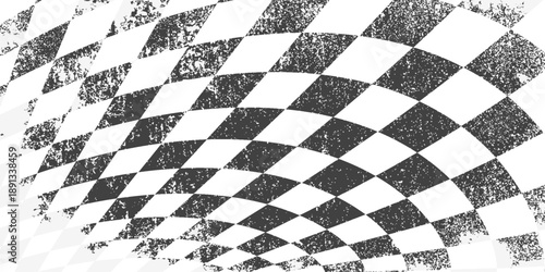 Racing flag sport background horizontal grunge checkered pattern vector design with empty space