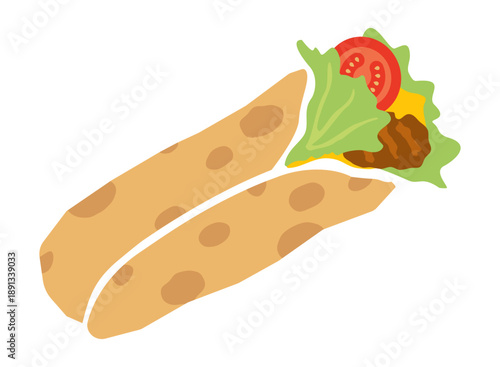 Vector illustration of shawarma. Street food icon.