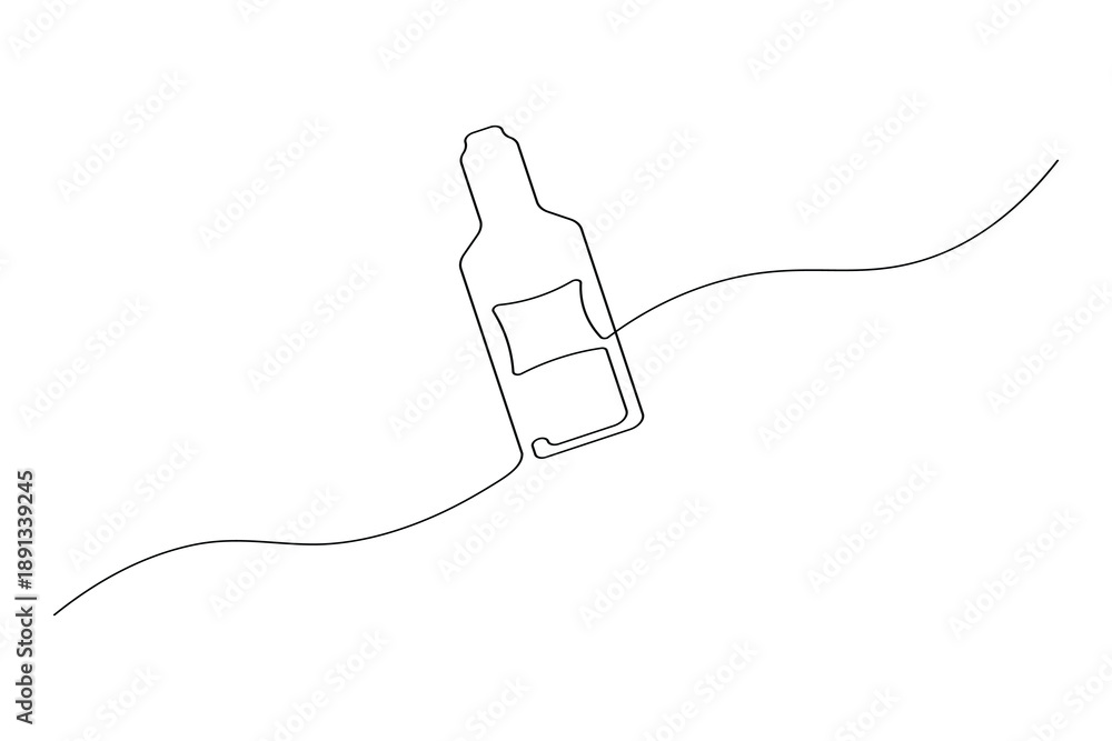 Obraz premium One line drawing of a plastic bottle minimalist outline vector art 
