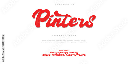 Pinters Abstract Fashion font alphabet. Minimal modern urban fonts for logo, brand etc. Typography typeface uppercase lowercase and number. vector illustration