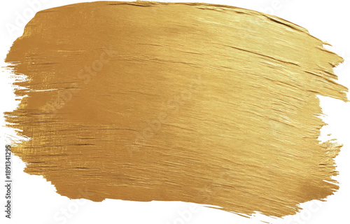 Gold metallic paint brush stroke textured vector isolated on white background