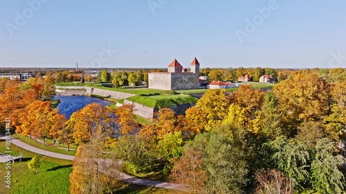 Historical castle and old town view