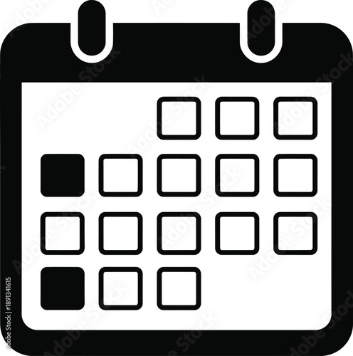 Calendar icon with squares indicating dates and highlighted days