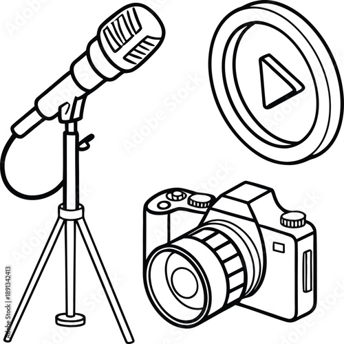 Professional recording equipment and camera for content creation