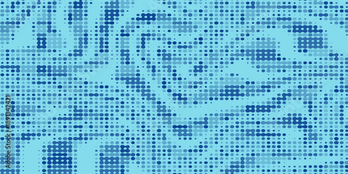 Blue wavy lines abstract background. Trendy psychedelic retro style backdrop. Waves, swirl and twirl pattern. Twisted distorted vector texture. Y2k aesthetic design