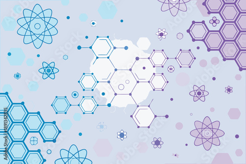 Featuring Science With Geometric Molecule Patter Elegant Creative Visual