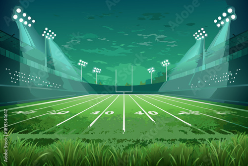 Football Field With Dramatic Lig Premium Digital Asset Great for Commercial Projects
