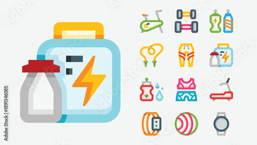 Fitness and Workout Icons Set