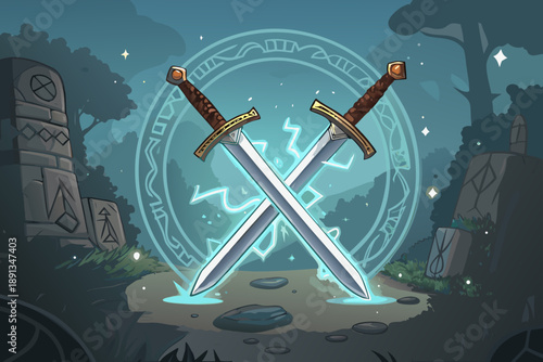 Featuring Rpg Weapon With Crossed Swords Elegant Professional Photo