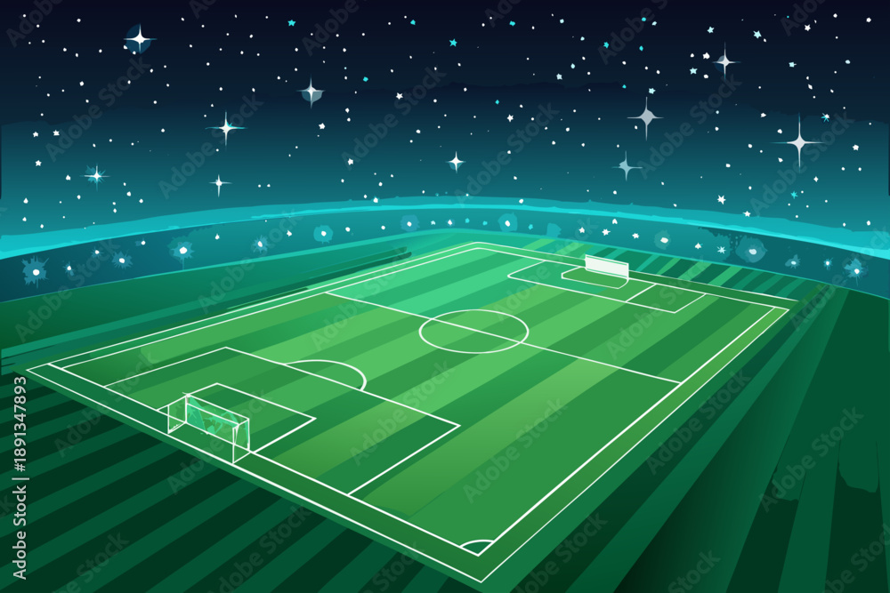 Obraz premium Depicting Soccer With Glowing Field Lines Stunning Professional Photo