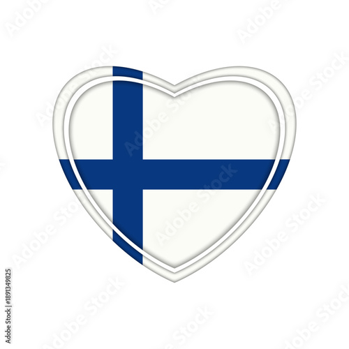 Flag of  Finland, heart, icon, emblem
