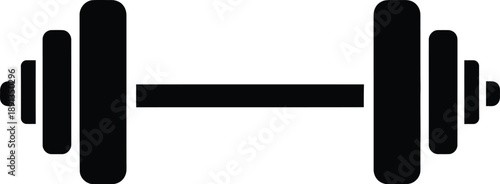 Simple black dumbbell icon on white background