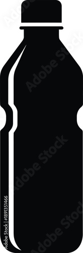 Black plastic water bottle silhouette