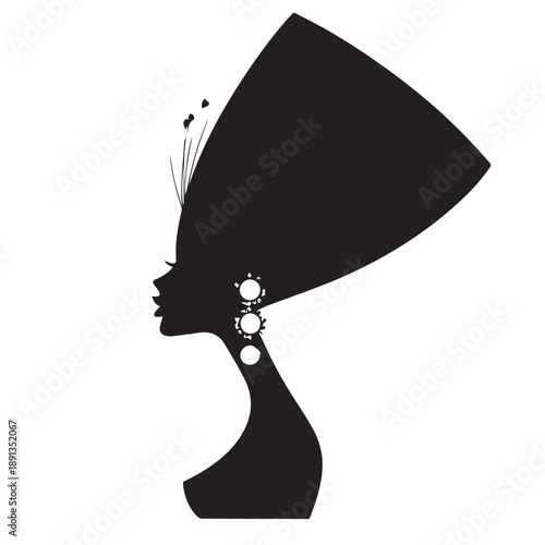 Black woman portrait. Sketch vector illustration