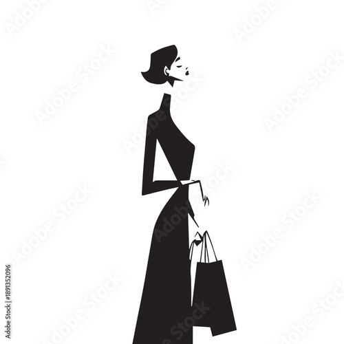 With a blend of sophistication and charm, this shopping girl silhouette vector embodies the essence of a modern-day fashionista.