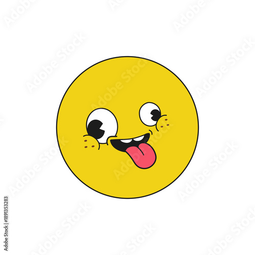 Funny Yellow Emoji Face With Tongue