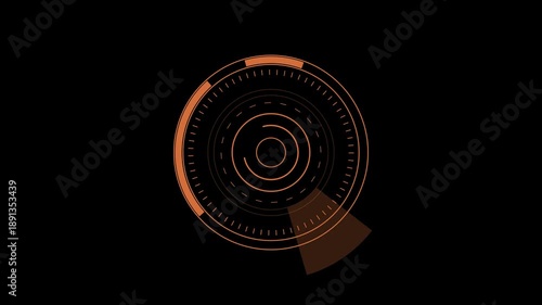 Neon hud interface animation futuristic circular radar scan abstract digital. Animated hud interface futuristic radar scan circular neon sci fi background.