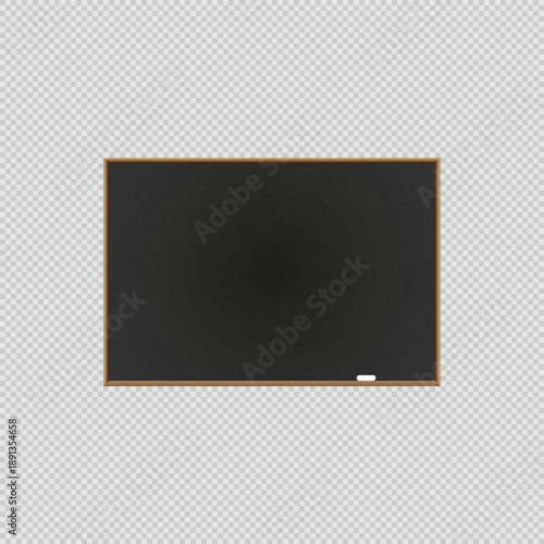 Gray school blackboard isolated on colorless background.Empty chalkboard - Isolated. Blank blackboard in wooden frame.Template blackboard for design.Chalkboard for classroom or restaurant menu.