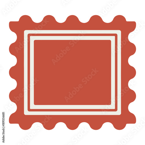 A decorative postage stamp frame with a blank space for text or image.