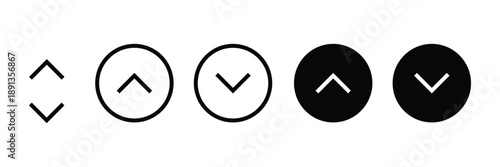 Up and down arrow icon with circle.