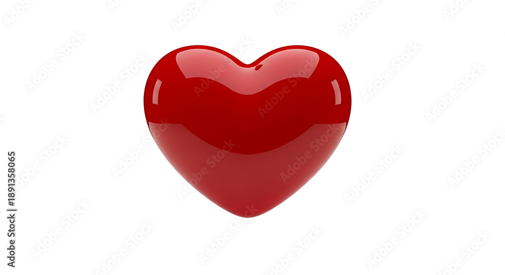 Fototapeta premium A shiny red heart on transparent background
