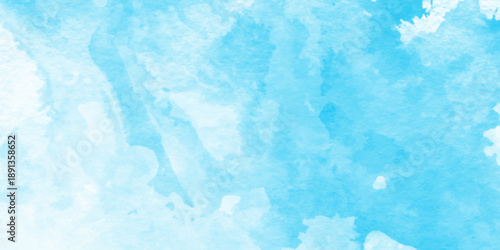 abstract blue watercolor background. light teal stucco texture background. blue spot softens into white backdrop.