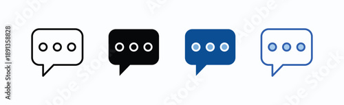 Chat Bubble icon sheet multiple style collection isolated vector