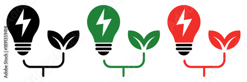 eco energy light bulb icon