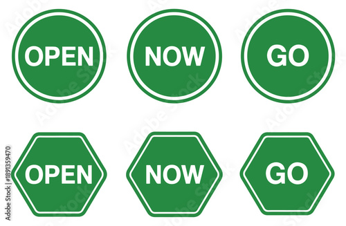 open go now traffic sign set