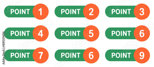 cute pastel numbered point icons set