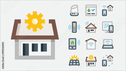 Smart home and home automation icons set