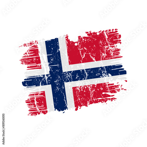 Norway flag with grunge effect - vector illustration