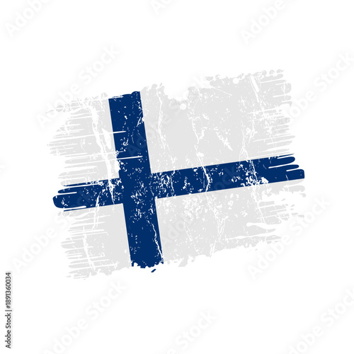 Finland flag with grunge effect - vector illustration