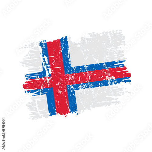 Faroe islands flag with grunge effect - vector illustration