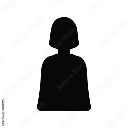 Silhouette illustration of a woman with a short hairstyle on a white background
