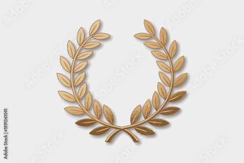 A golden laurel wreath on a plain background, symbolizing achievement and honor