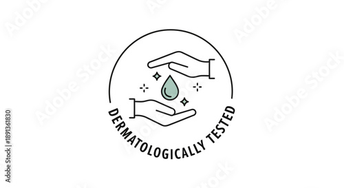 Dermatologically tested icon vector. Dermatology test and dermatologist clinic icon  business concept allergy free and healthy 
