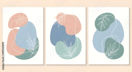 Colección de diseños de fondo abstractos: rebajas de verano, contenido promocional en redes sociales.
 Plantilla con flores de verano y primavera, hojas y forma abstracta.
 Ilustración vectorial