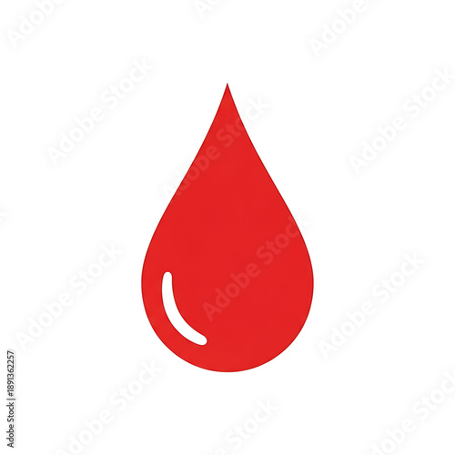 Red blood drop symbol representing donation, health, or medical testing.
