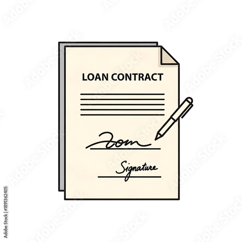 Signed loan contract document representing financial agreement.